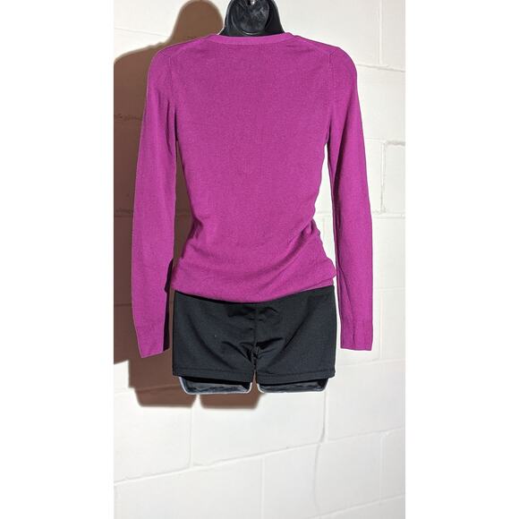 Gap Purple V Neck Long Sleeve Knit Top Silk Blend Pullover Sweater Xsmall - Picture 3 of 6